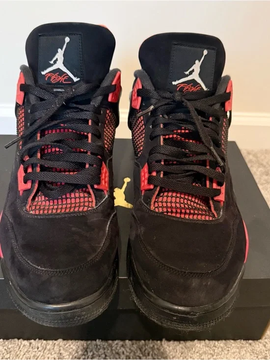 Air Jordan 4 Retro Men’s Sneakers - Red Thunder - Picture 3 of 6